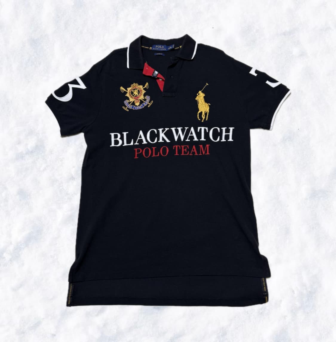 폴로 랄프로렌 빅포니 검골 Black Watch 럭비 카라 반팔 상품이미지1