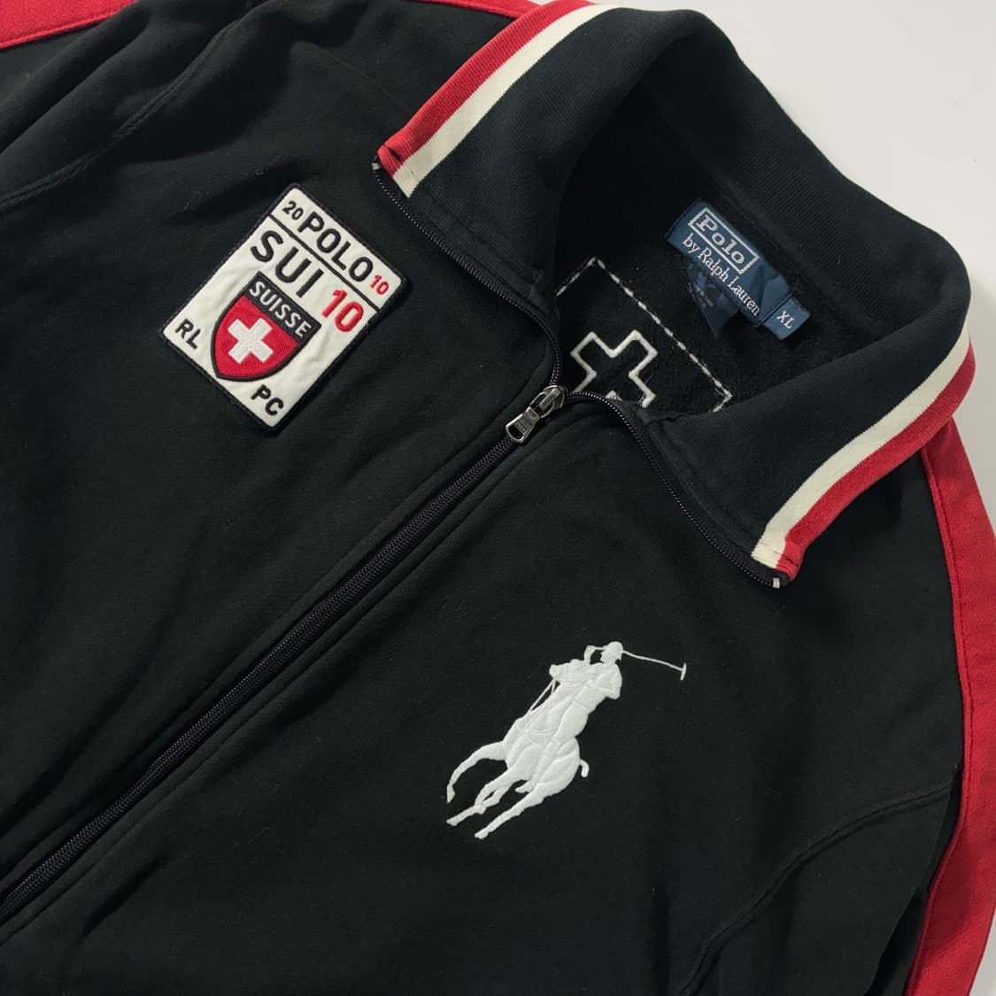 Polo 폴로 랄프로렌 00's 스위스 블랙 화이트 빅포니 집업 자켓 상품이미지5