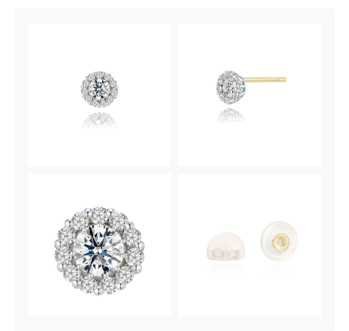 스톤헨지 스톤세팅 14k화이트골드 귀걸이 (세척완료) 상품이미지4