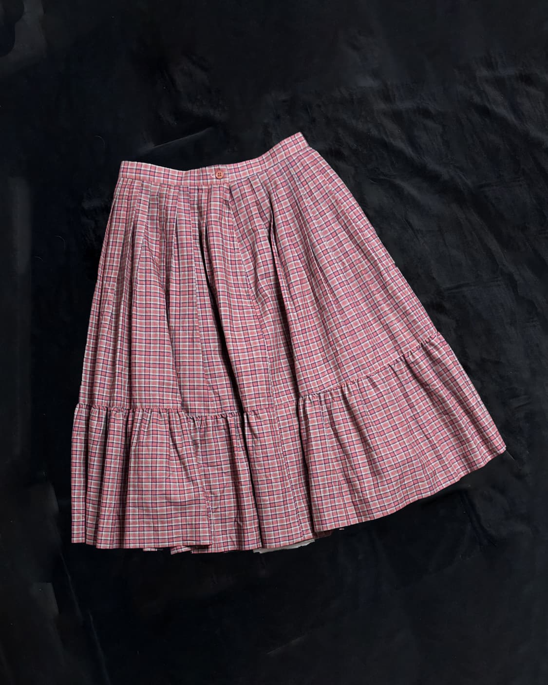 일본빈티지 프릴 미디 스커트 상품이미지1