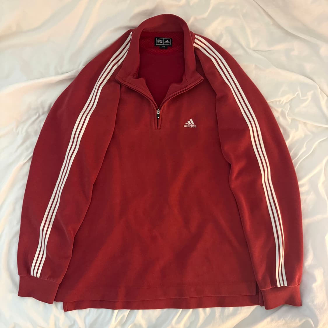 아디다스 삼선 반집업 레드 상품이미지1