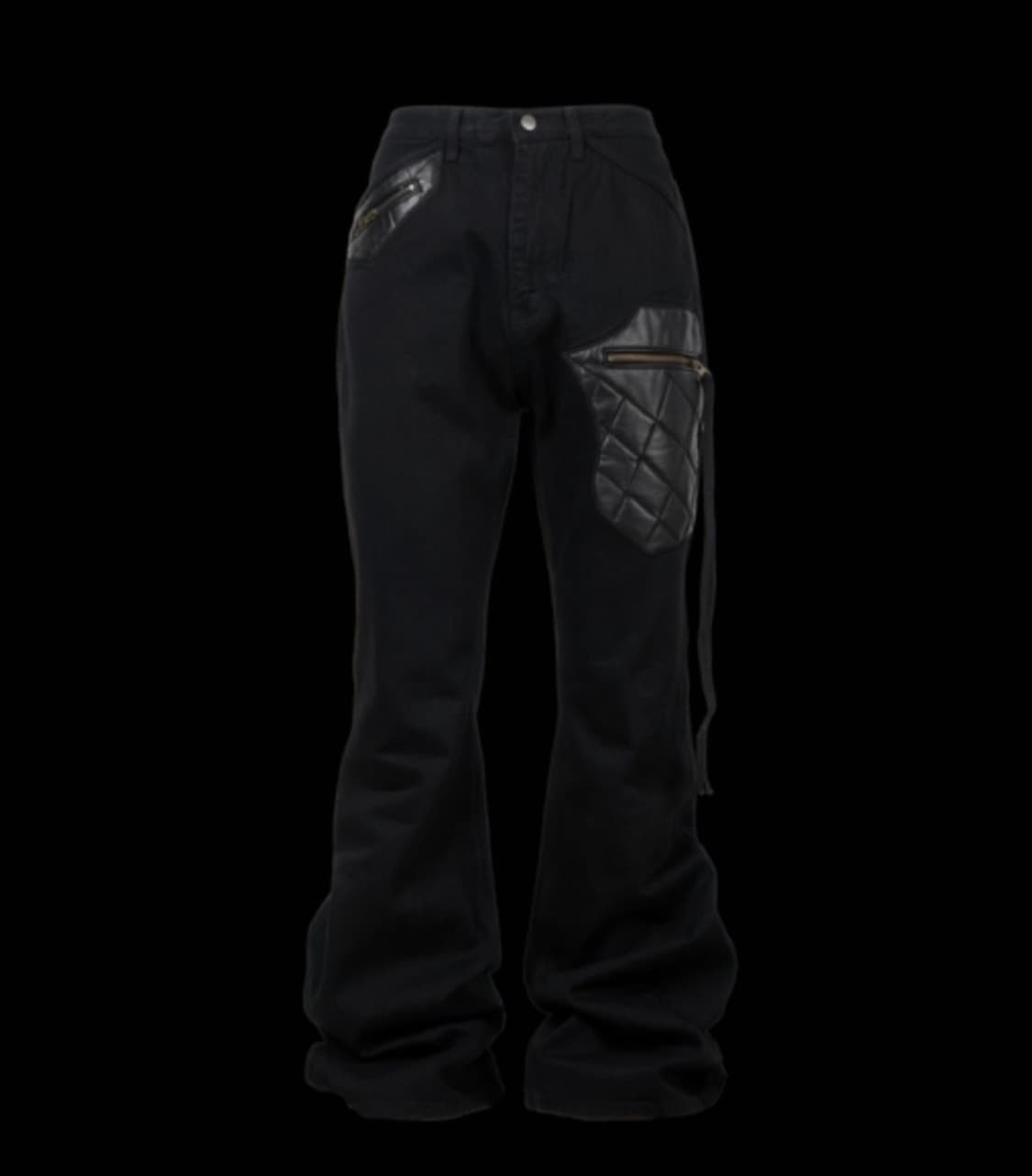 교환) 에모스탠스클럽 레더 패치 플레어 팬츠 V2 / V1사 구함 상품이미지1