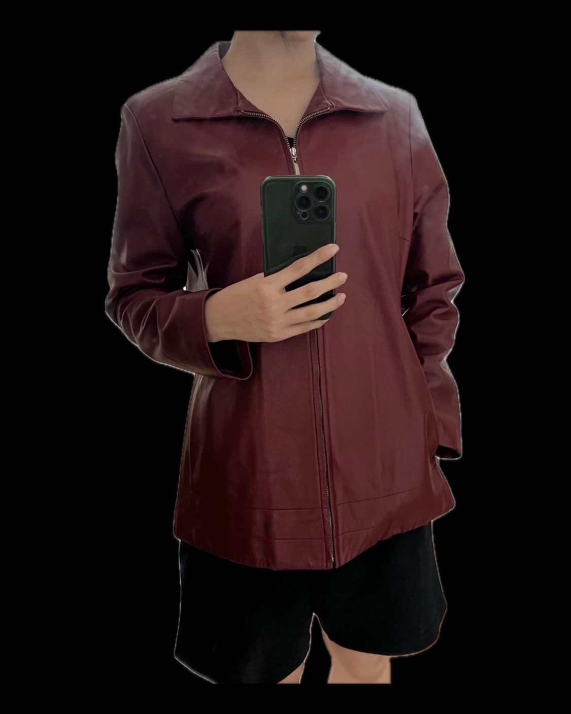 real leather jaket burgundy 상품이미지1