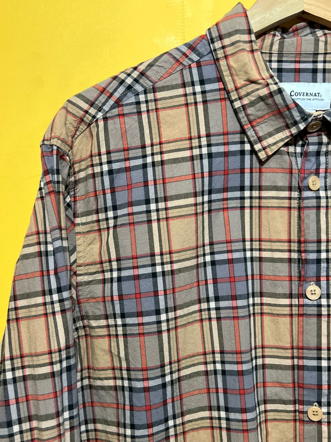 [M] 커버낫 베이지 체크 셔츠 상품이미지3
