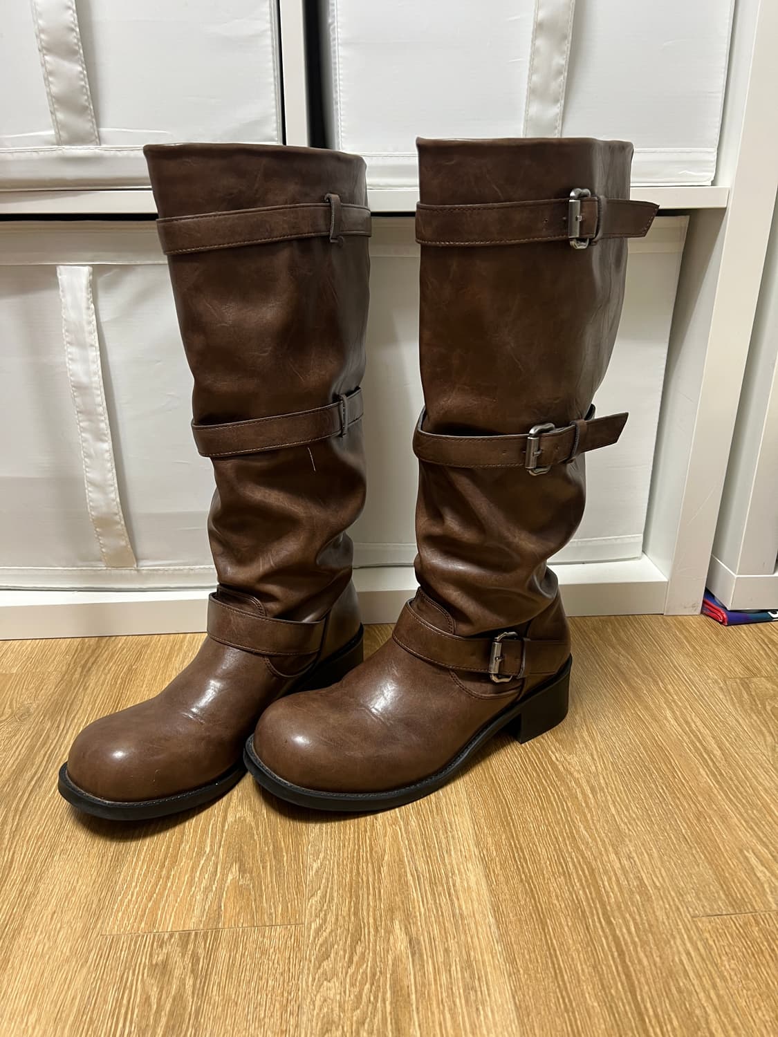 세인트새틴 브라운 버클 롱부츠 250 상품이미지2