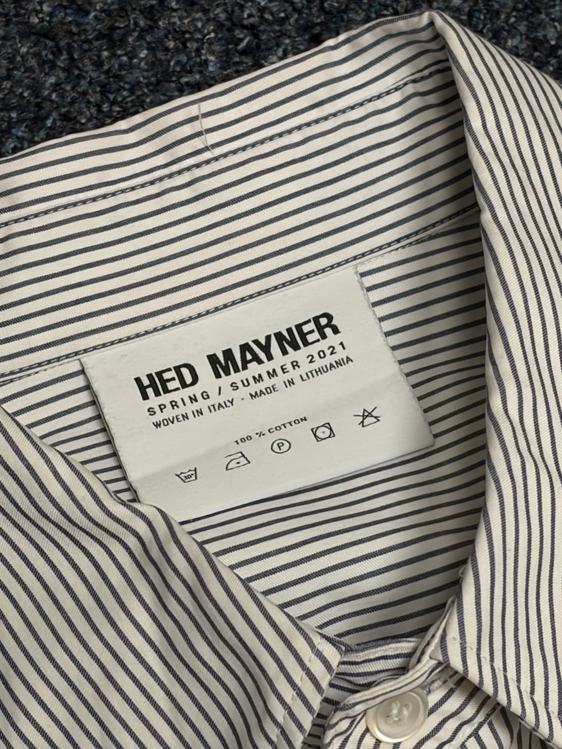 HED MAYNER 헤드메이너 21SS 코튼 버튼 셔츠 블루 상품이미지2