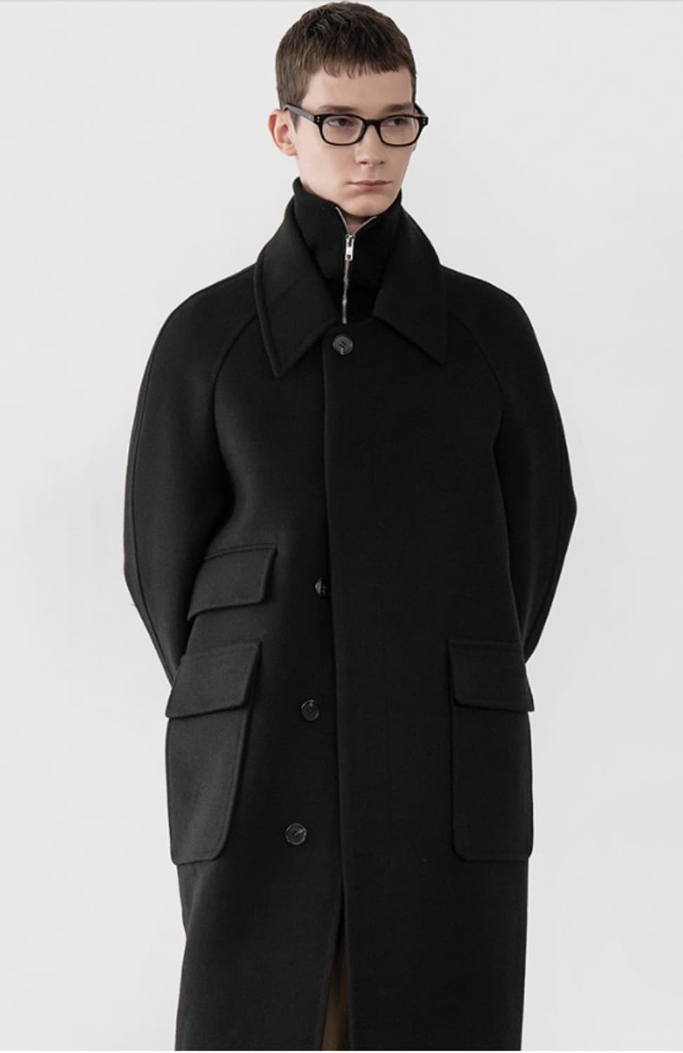 [L] 라퍼지스토어 발마칸 코트 블랙 상품이미지1