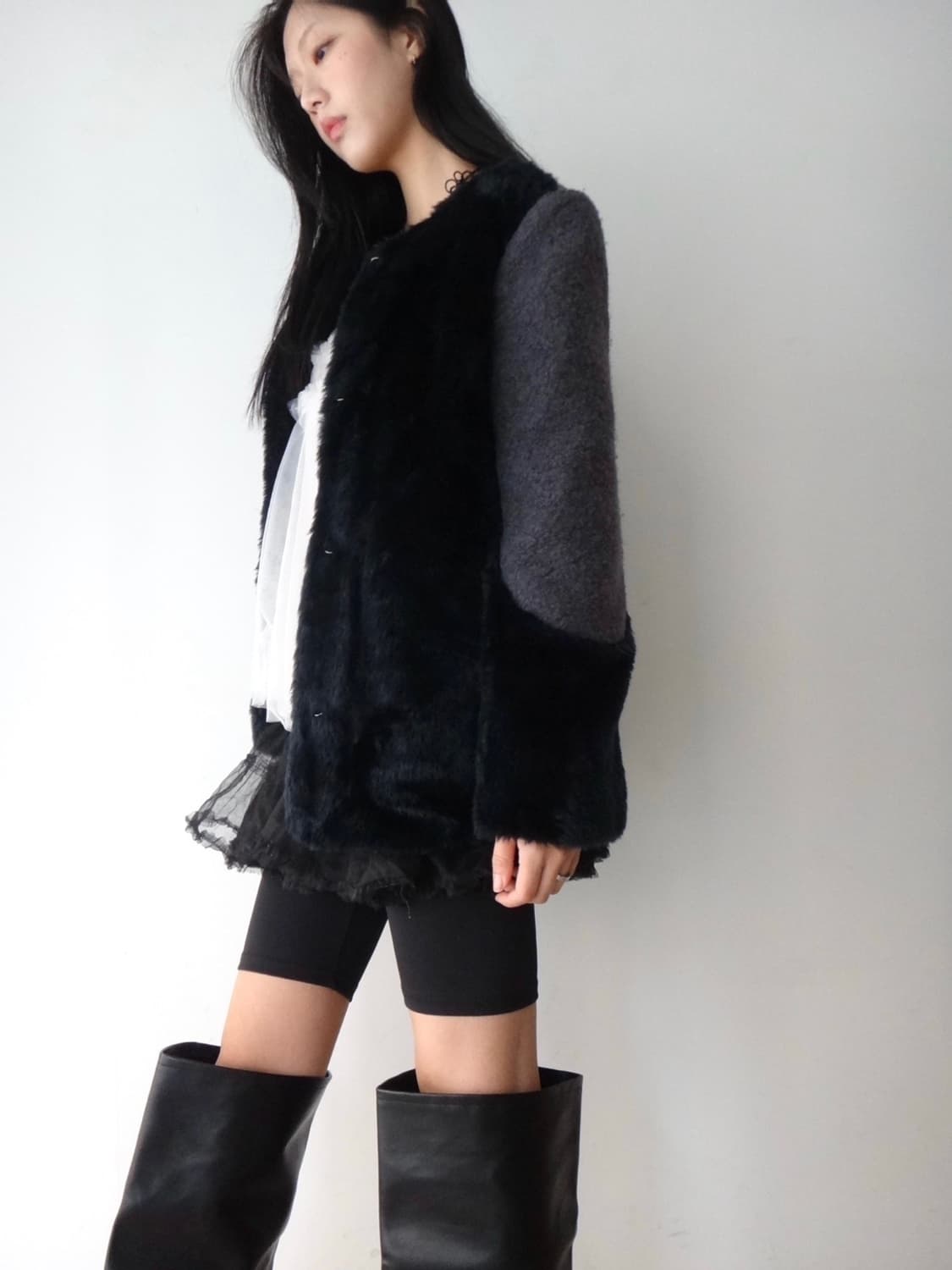 Formal double-fabric short coat  상품이미지7