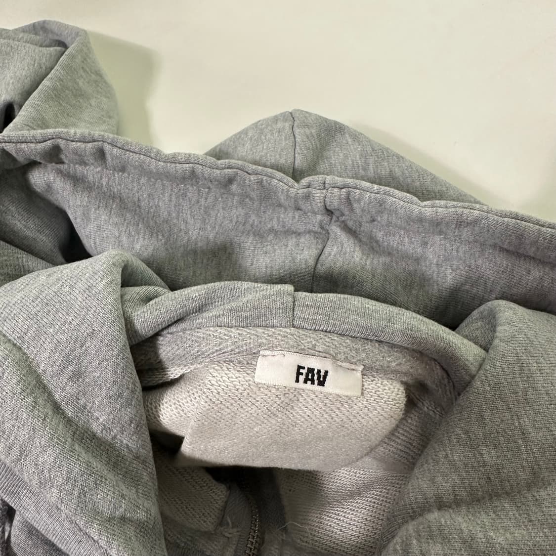 OS 페이브아카이브 그레이 오버핏 밑단스트링 스웻코튼 크롭후드집업  상품이미지5