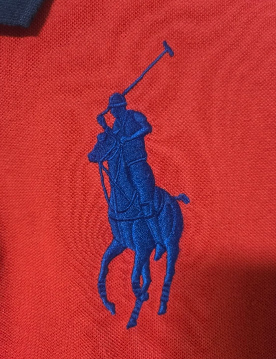 정품 폴로랄프로렌 레드 빅포니 카라 반팔셔츠 XL 상품이미지2