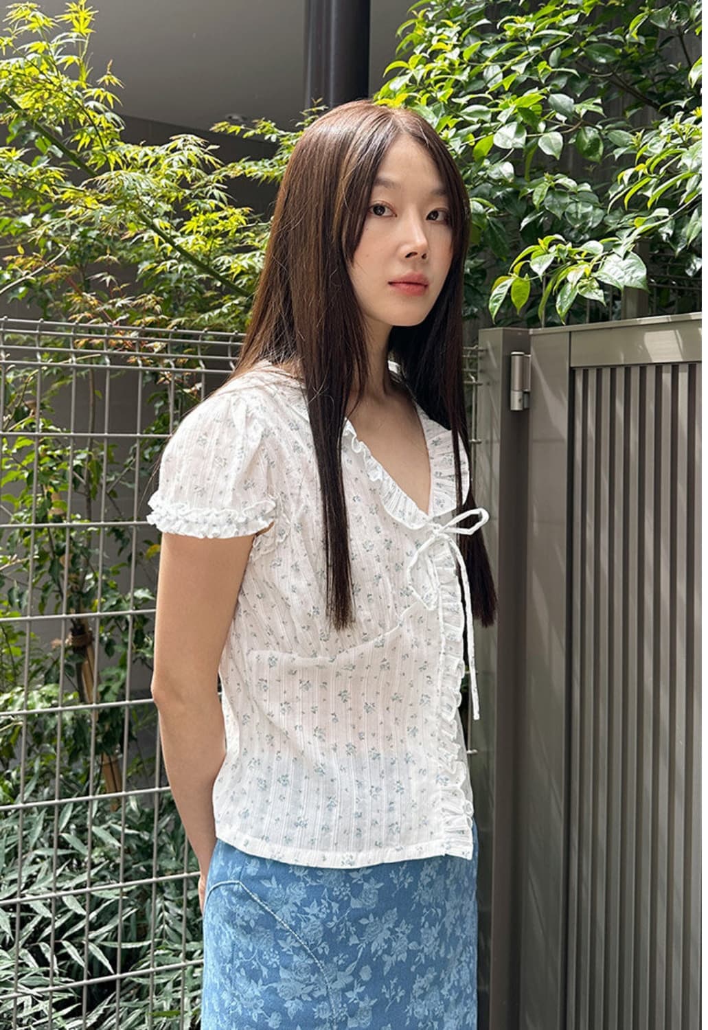 마가린핑거스 플로럴 프릴 블라우스 상품이미지1