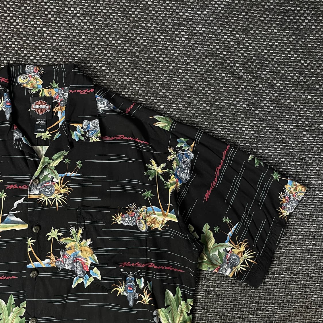 할리데이비슨 블랙 하와이안 셔츠 L 상품이미지3