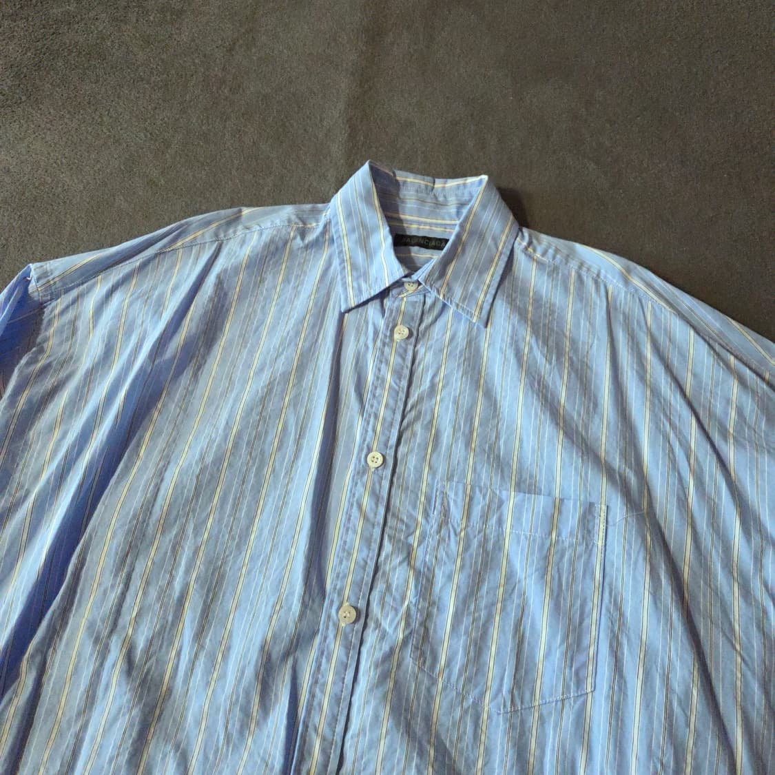 발렌시아가 스트라이프 백로고 오버 셔츠 S 상품이미지7