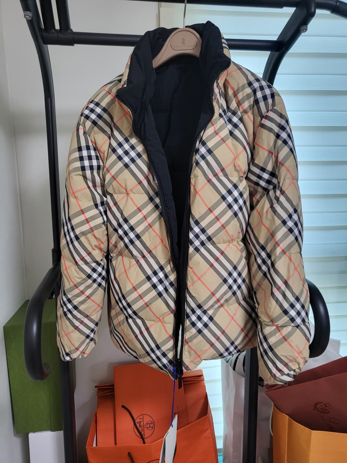 25FW 버버리 ekd 체크 리버시블 패딩 s 새상품 상품이미지5
