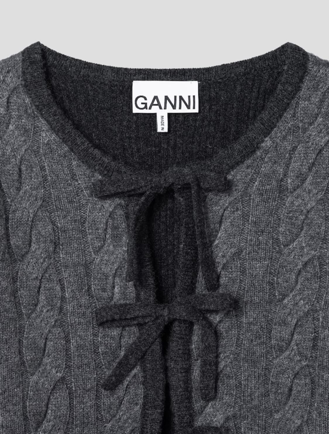 Ganni Cashmere Mix Tie String Cardigan 상품이미지2