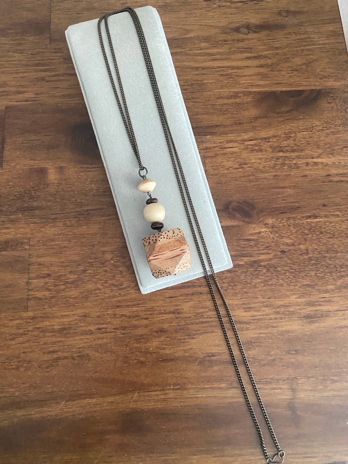 우드펜던트 롱체인 악세서리 목걸이(새제품) 상품이미지8