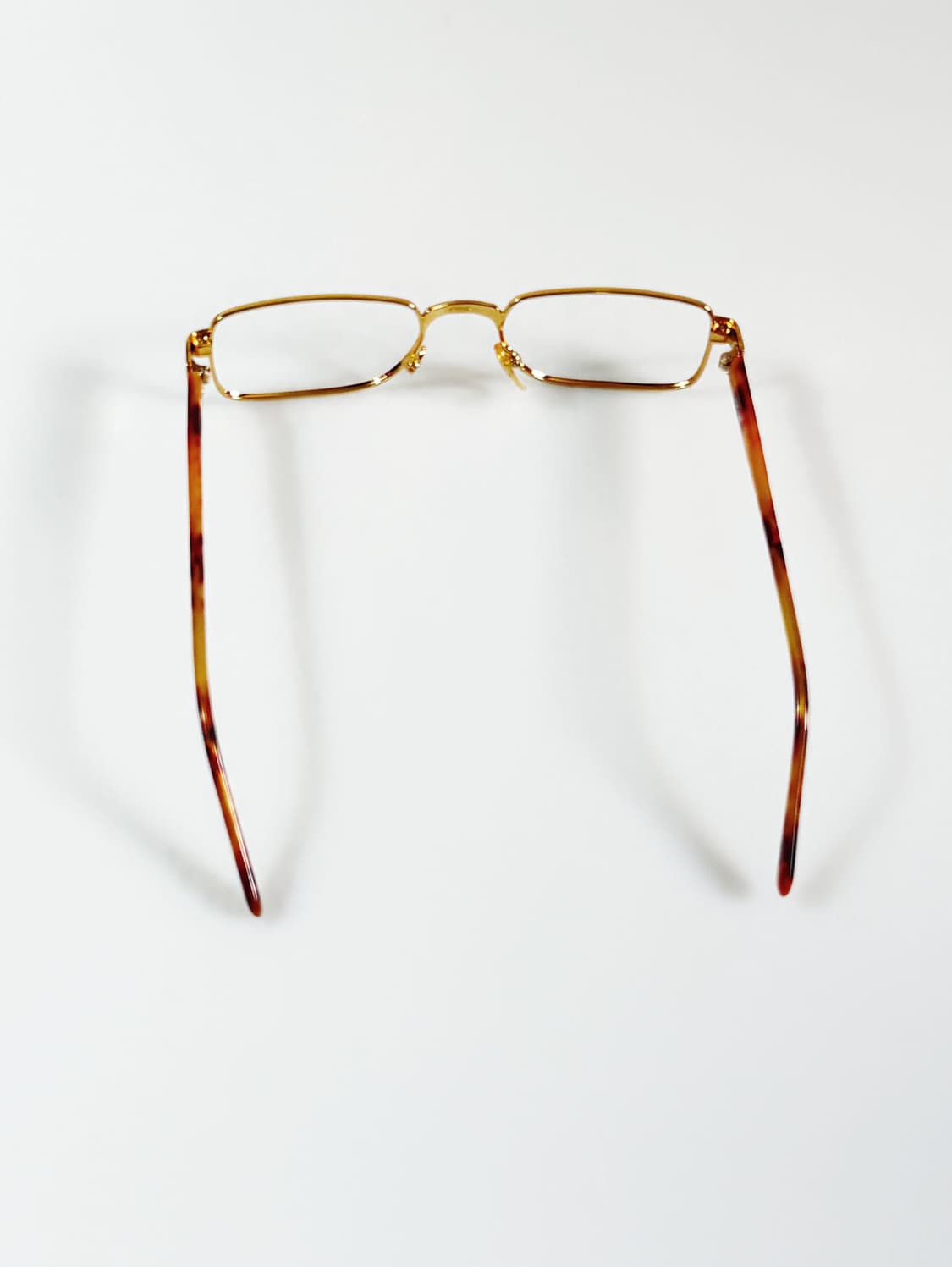 90s 골드 토르토이즈 슬림 스퀘어 빈티지 안경 상품이미지5