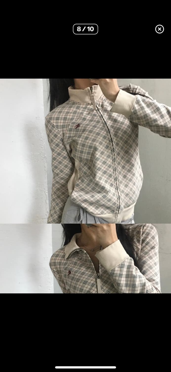 Burberry 버버리 블루라벨 기마로고 노바체크 코튼 집업 🪽 상품이미지1