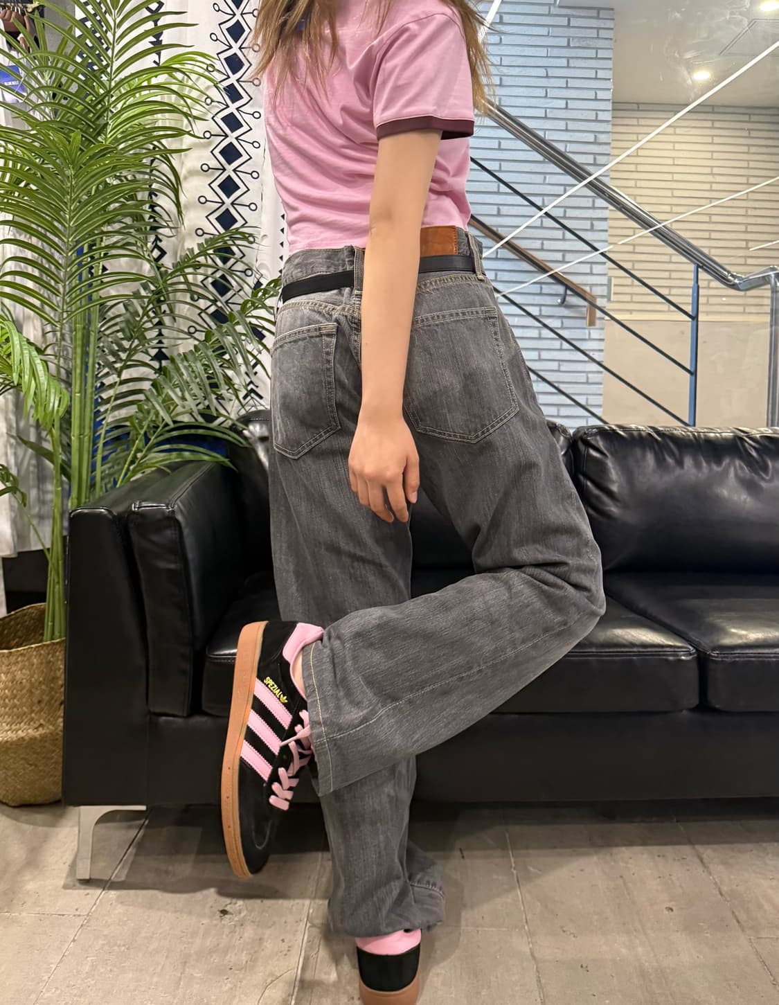 Vintage 데님 팬츠 흑청 와이드 상품이미지1