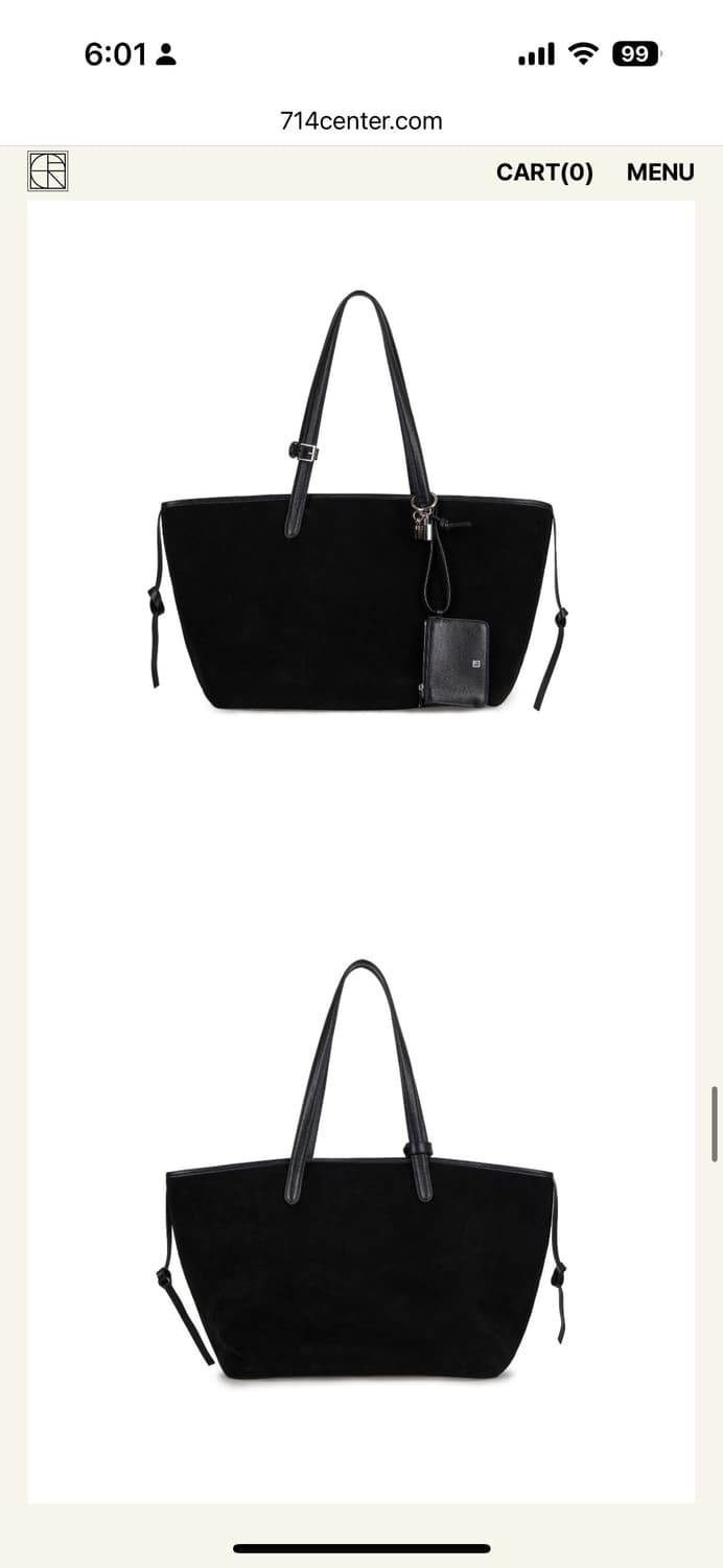 714center 714센터 TOTTI BAG 스웨이드 토티백블랙 상품이미지1