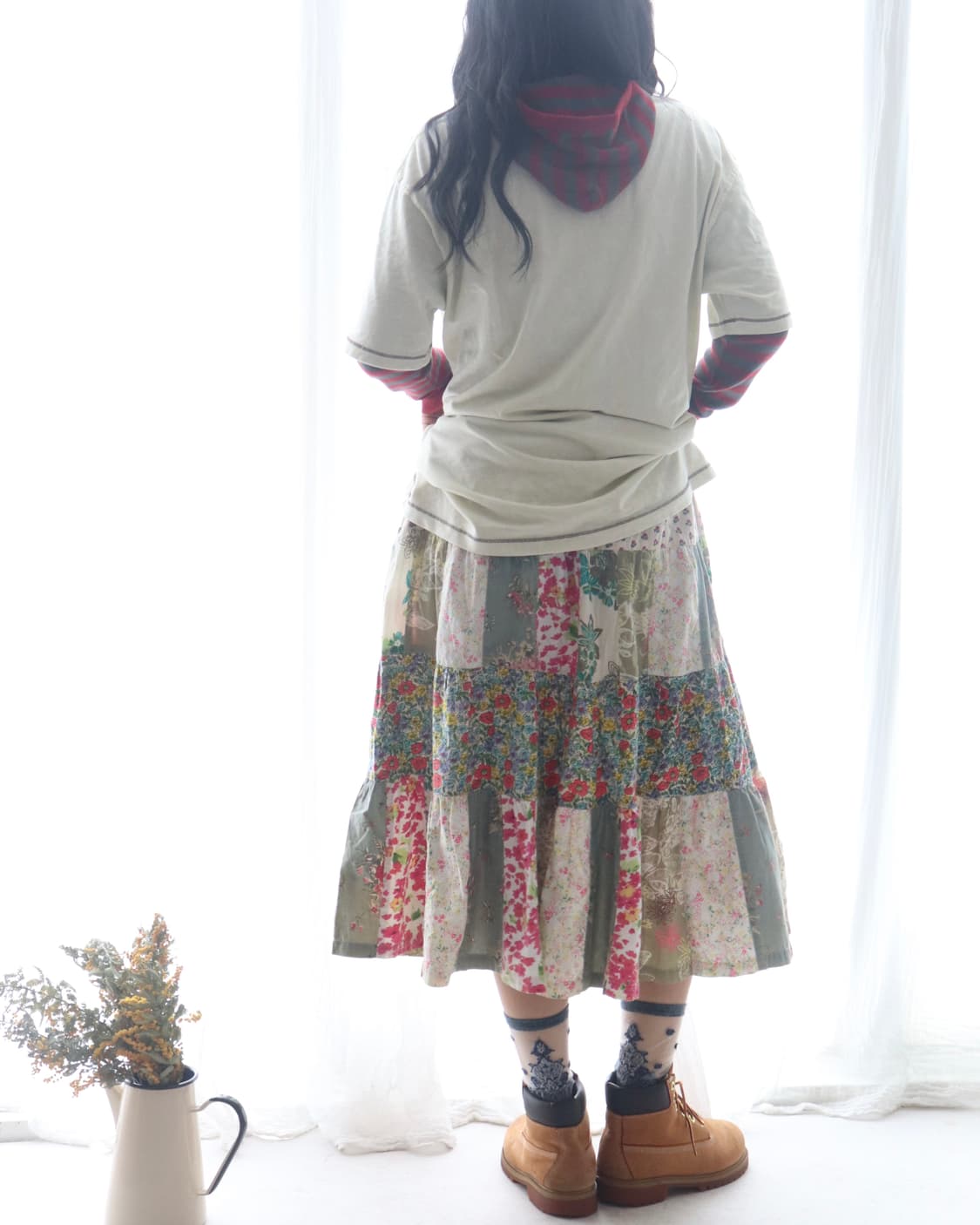[Beams Boy] Patchwork Floral Skirt 상품이미지4