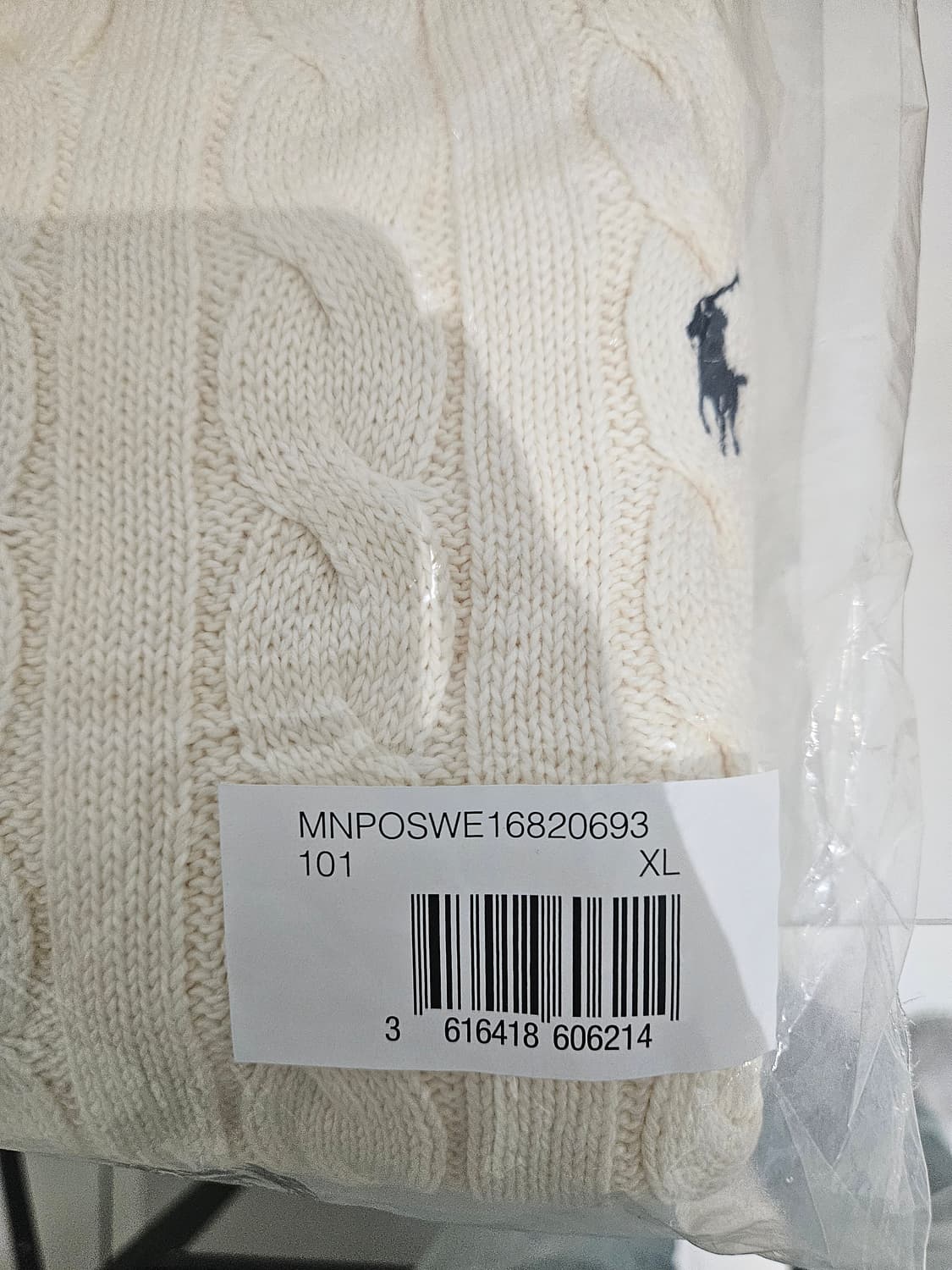 폴로 케이블니트 아이보리 XL 새제품  상품이미지5