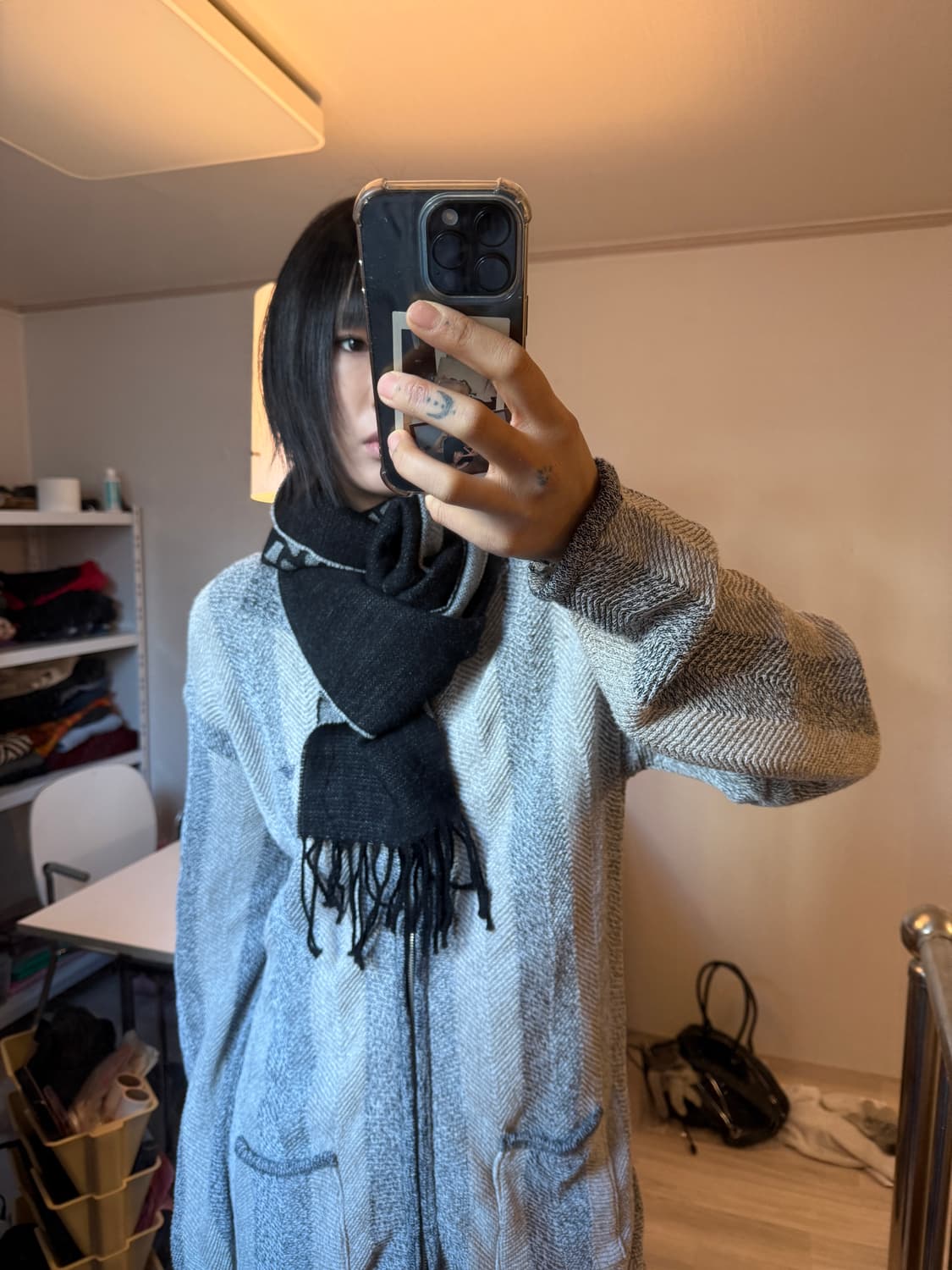 kapital 캐피탈 울 본 머플러 블랙 상품이미지6