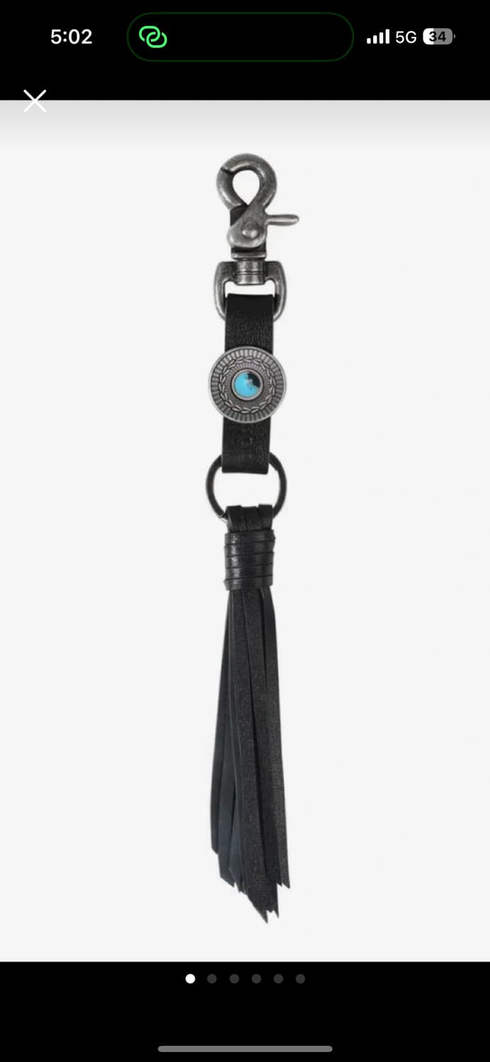 새제품/ 이우가마카라스x송필드/ 웨스턴 소가죽 스터드 키링 상품이미지1