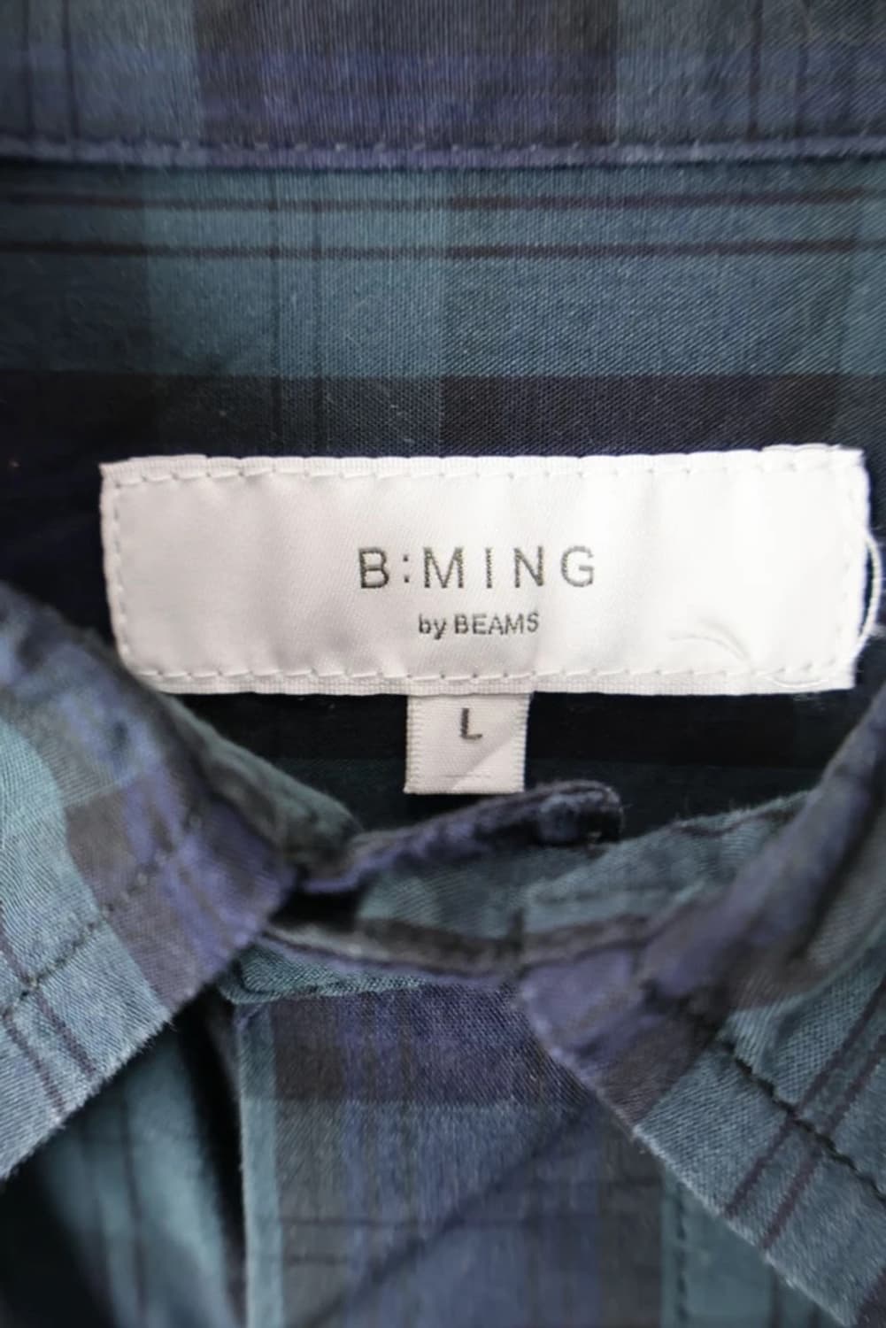 Beams Navy Plaid Shirt 상품이미지5
