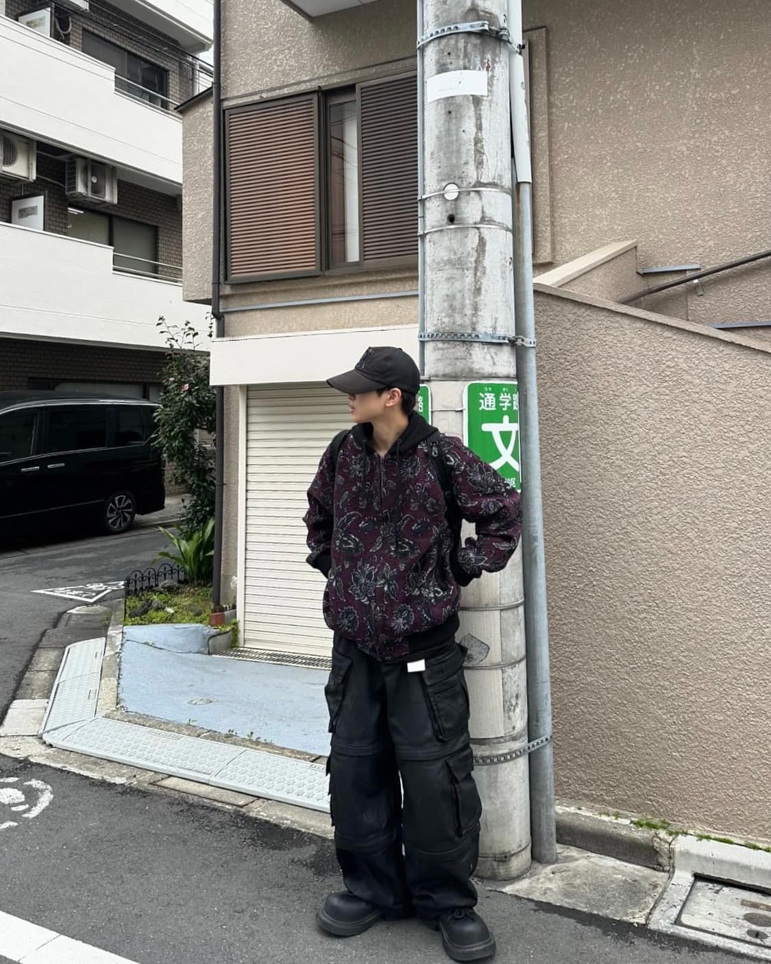 Floral Work Jacket Burgundy 상품이미지2