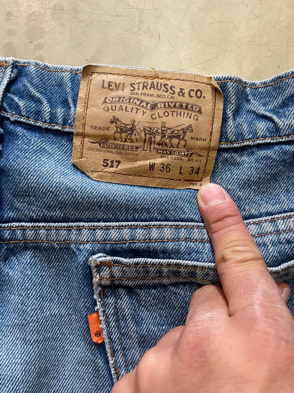 90’s MADE IN USA 오렌지탭 리바이스 517 36x34 상품이미지7