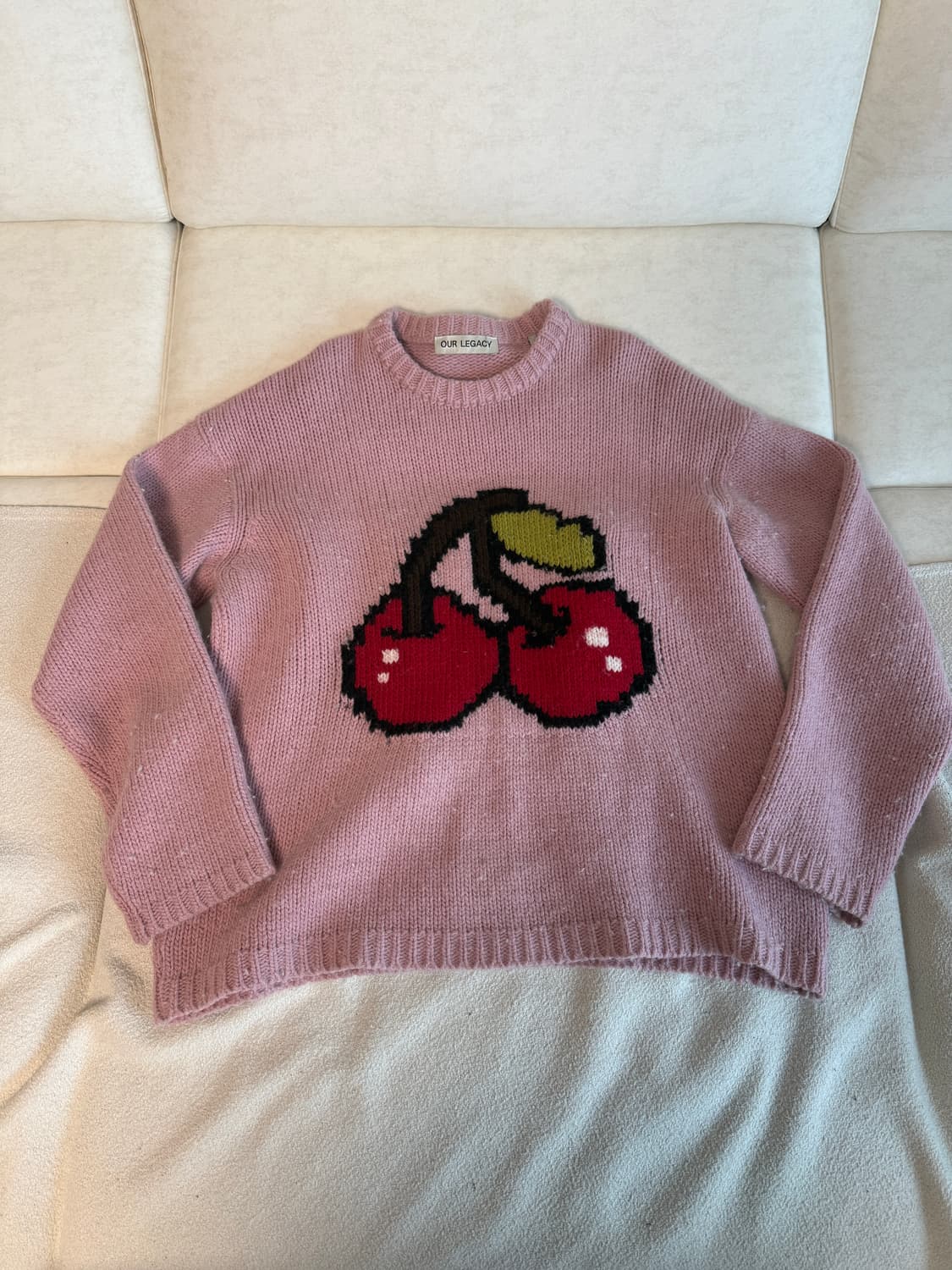 아워레가시 체리 니트 핑크 상품이미지1