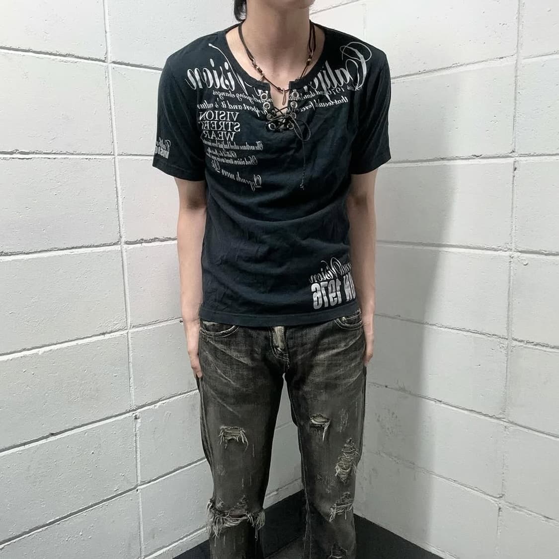 Punk lettering lace short 상품이미지3
