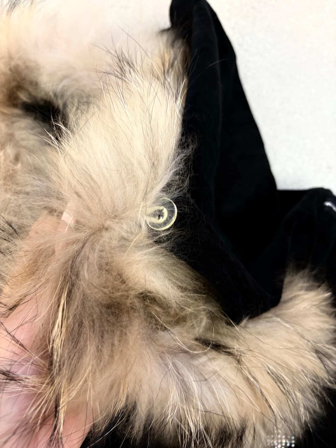 벨벳 큐빅 퍼 후드집업 상품이미지5