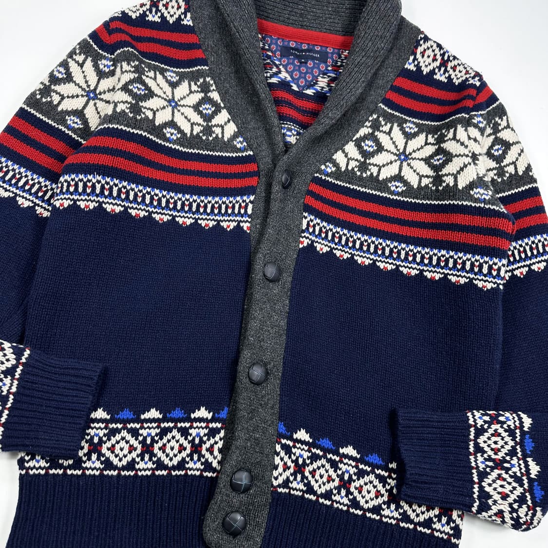 타미힐피거 플래그 노르딕 니트 가디건 (XL) 상품이미지3