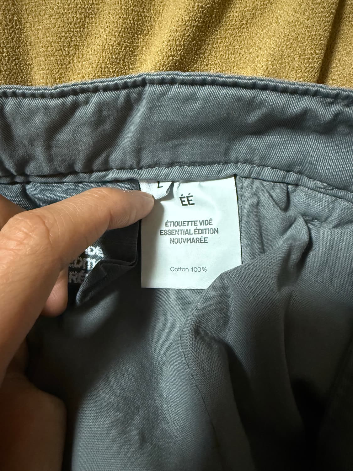 [L] EE 누마레 더블 웨이스트 코튼 트라우저 슬레이트 그레이 팝니다  상품이미지7