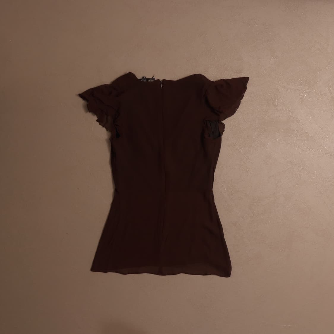 일본빈티지 시스루 프릴 레이온 블라우스 탑 A751 상품이미지4