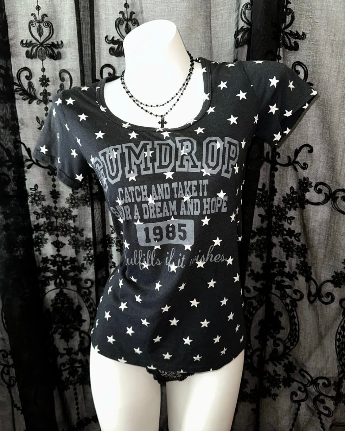 black star pattern graphic t-shirt 상품이미지2
