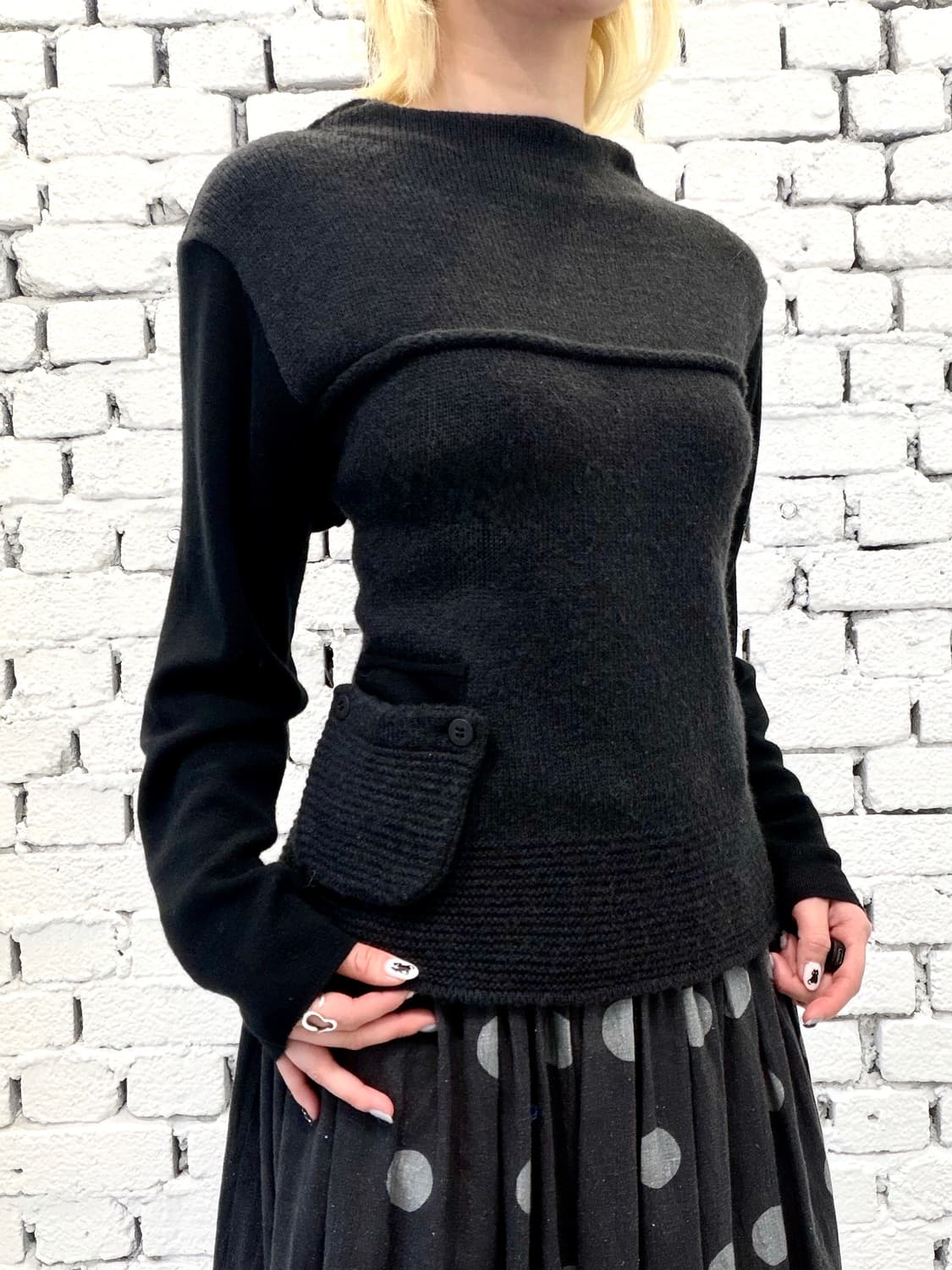 Structured Panel Knit Top 상품이미지1