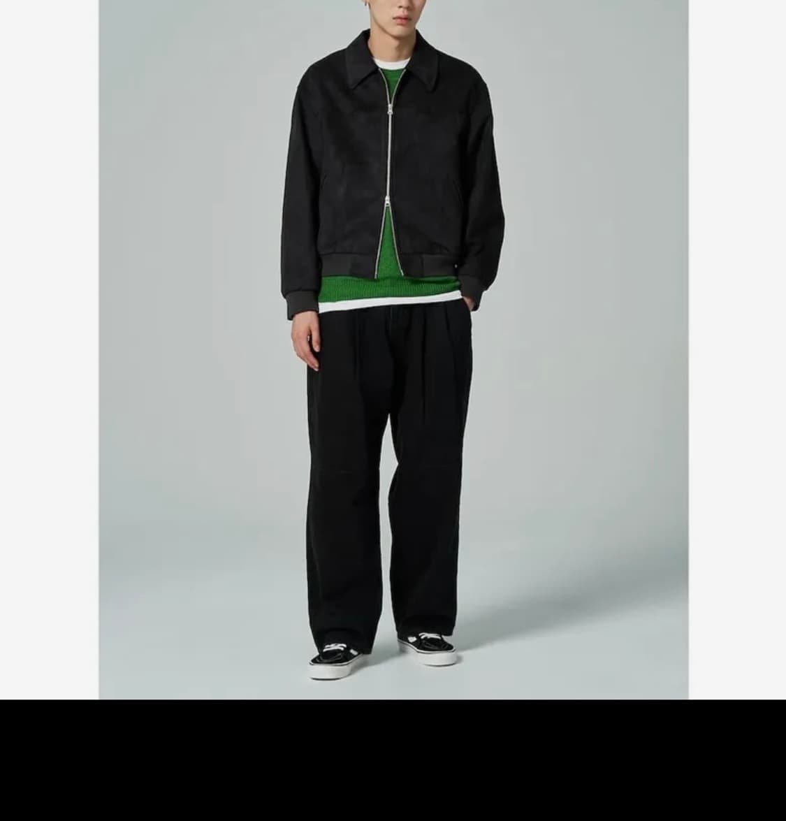 에잇세컨즈 투턱 와이드 커브드 흑청바지 33 상품이미지2