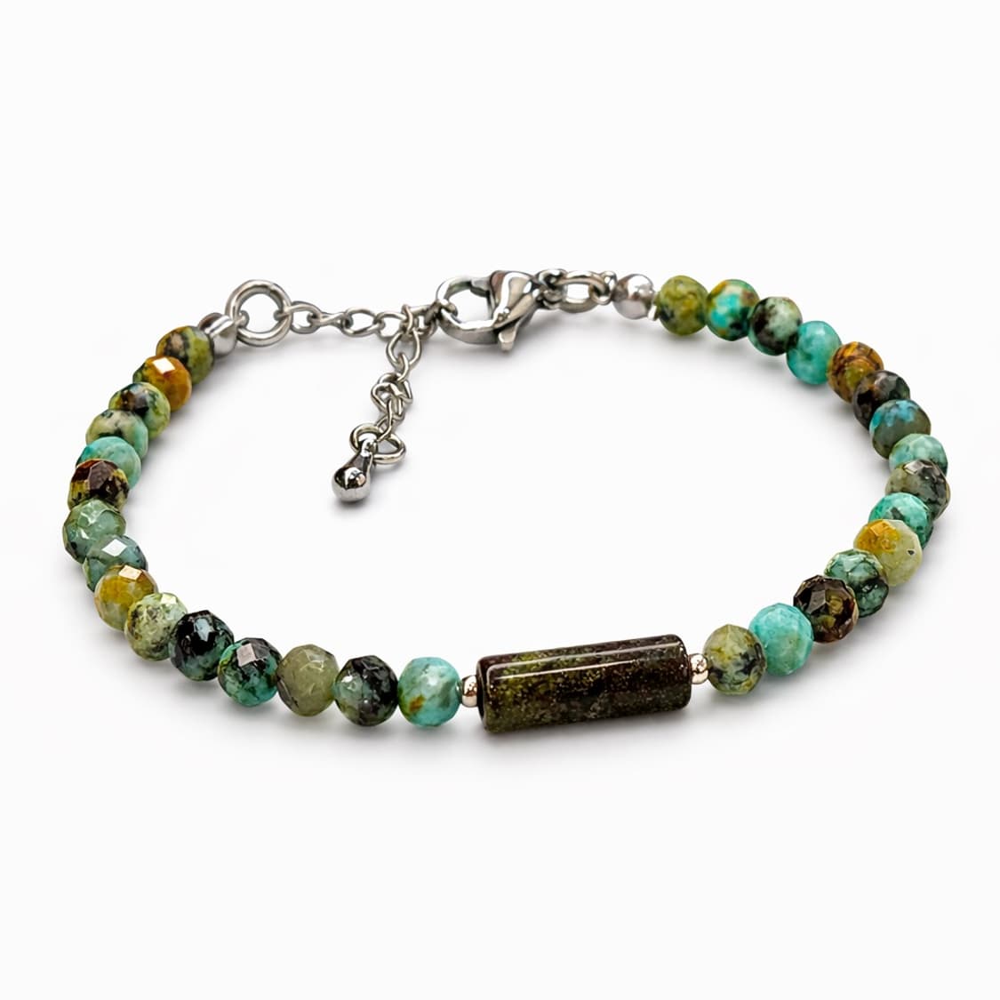 (핸드메이드) 천연석 터키석 포인트 원석팔찌 상품이미지2