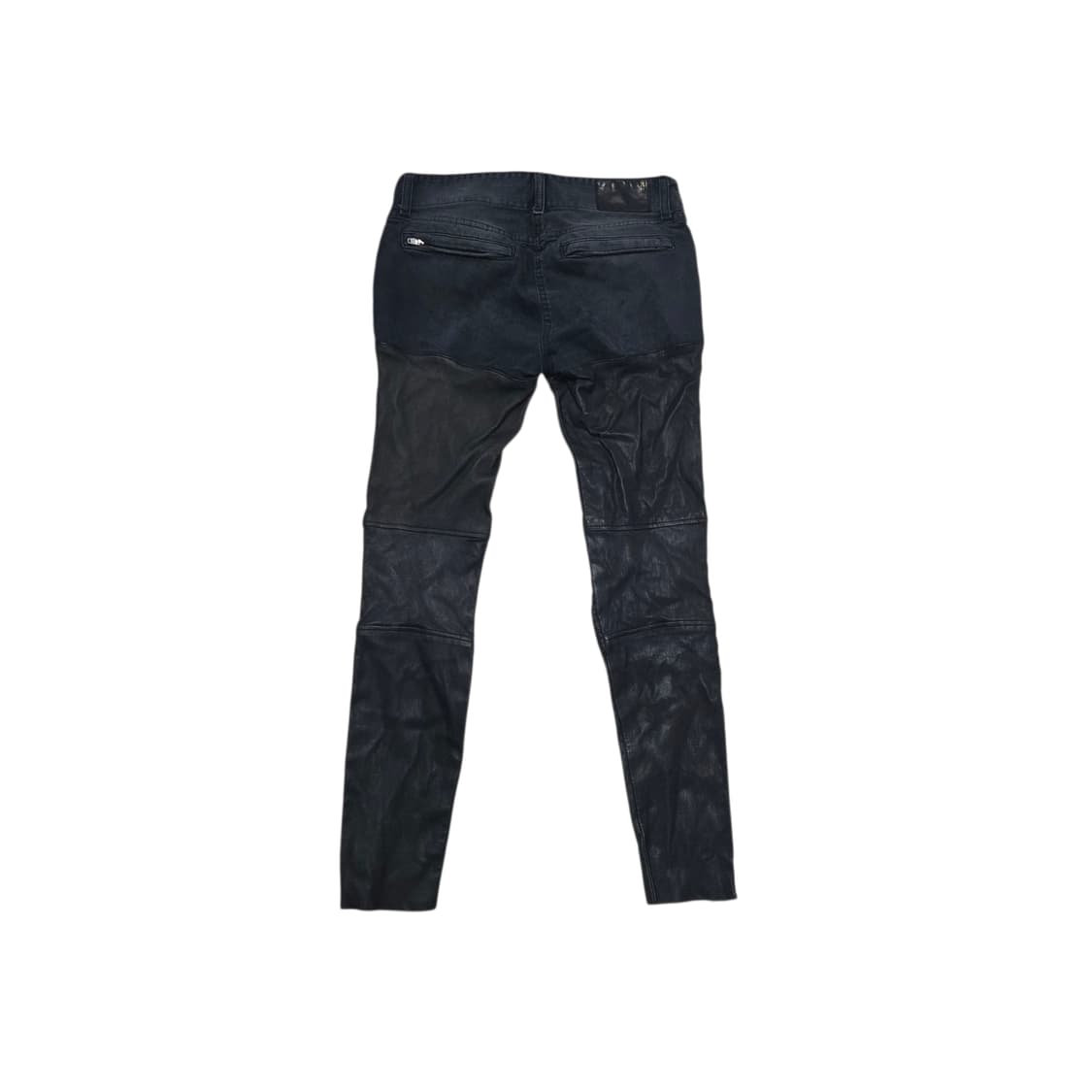 R13 Italy 블랙 데님 가죽 팬츠 스키니 바이커 상품이미지5