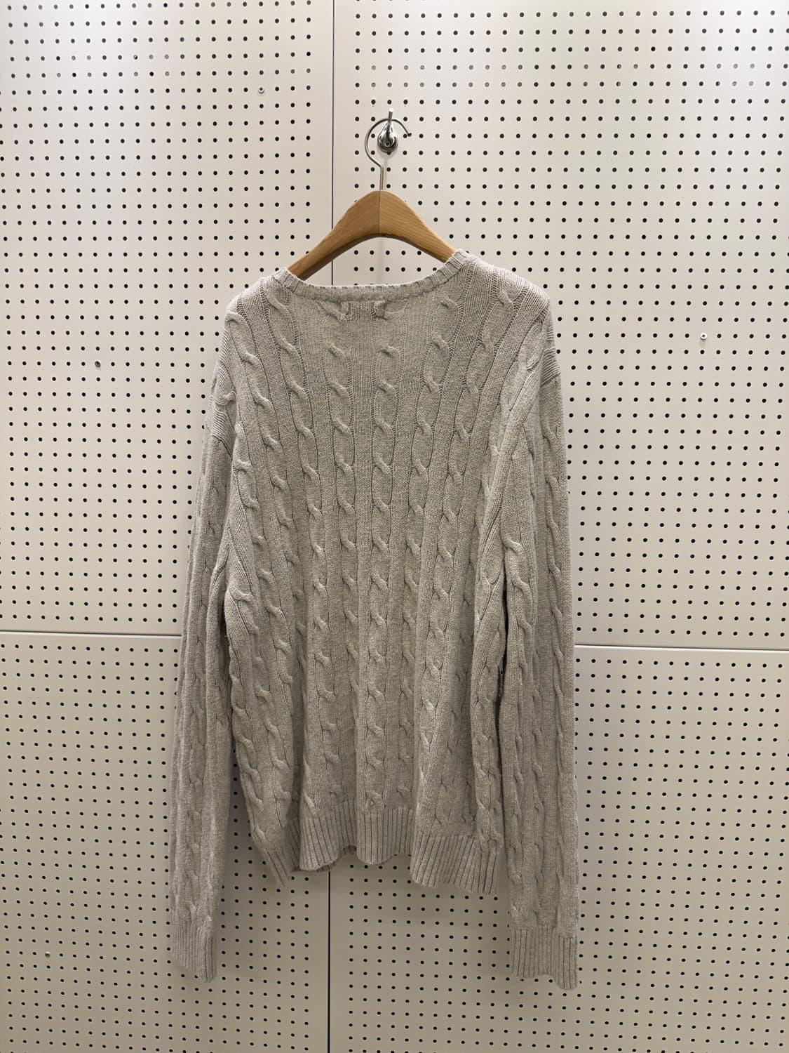 폴로 랄프 로렌 케이블 니트 스웨터 라이트 그레이 U1375 상품이미지3