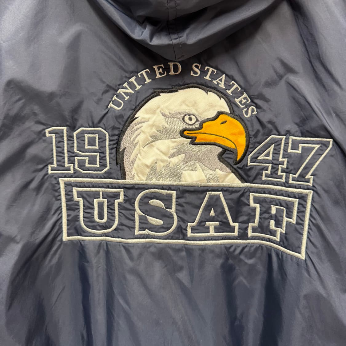 00s 오어스맨 USAF 후드 바람막이 후면 이글 자수 포인트 네이비 상품이미지6