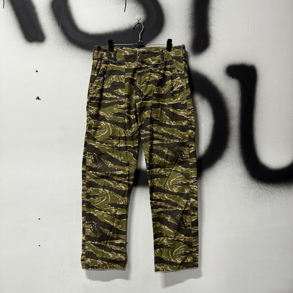 VTG 빈티지 밀리터리 타이거 카모 립스탑 와이드 팬츠 상품이미지1
