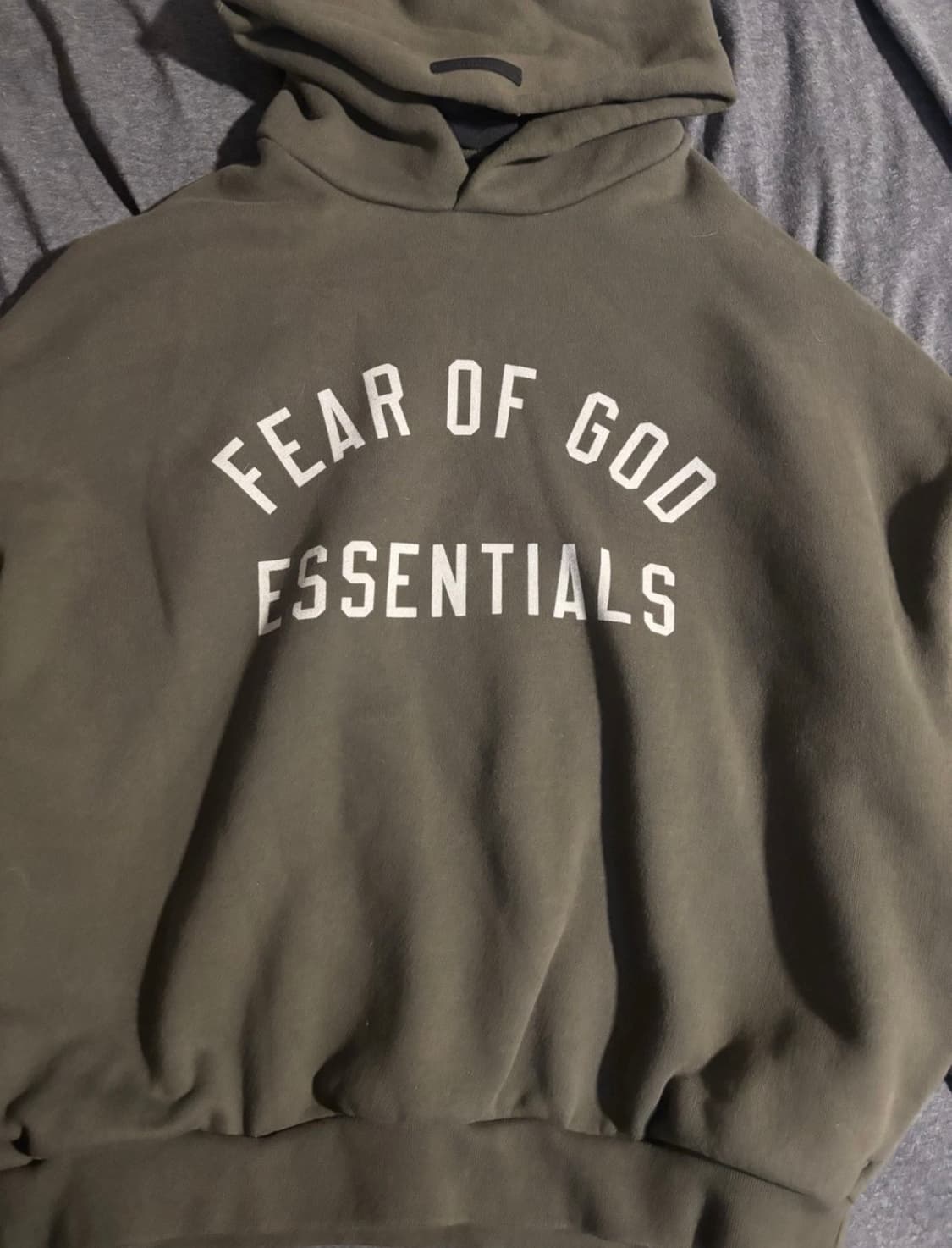 (새상품 L) 피어오브갓 에센셜 플리스 후드티 밀리터리 상품이미지3