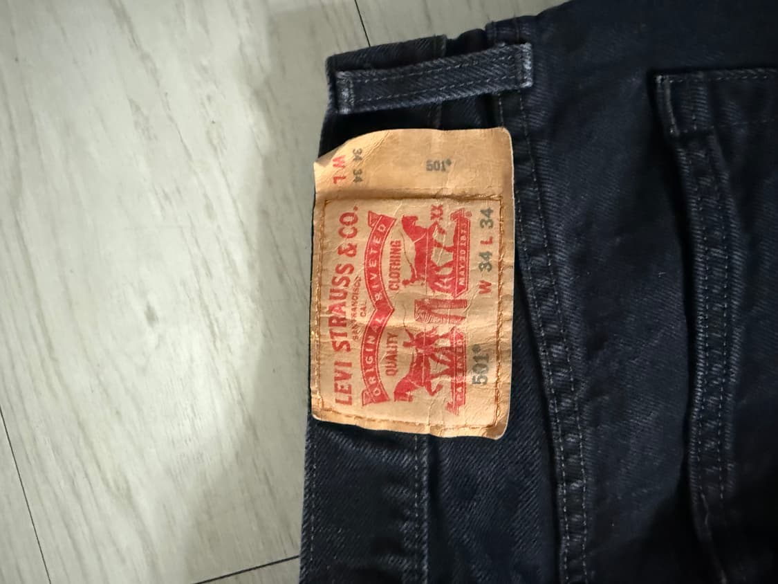 리바이스 501 블랙 데님 W34 L34 상품이미지2