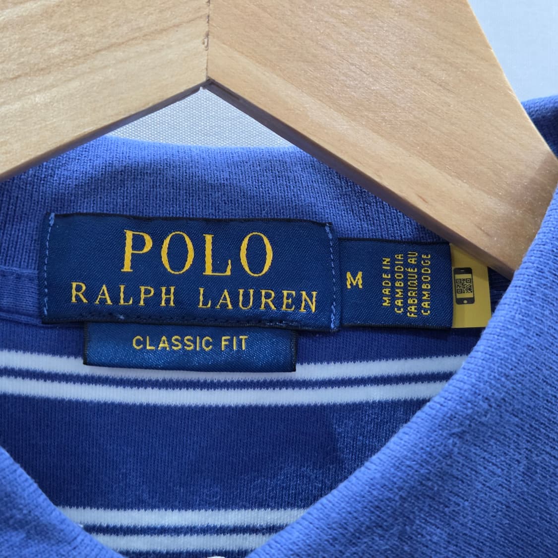 폴로랄프로렌 코튼 스트라이프 카라티 블루 M  상품이미지3