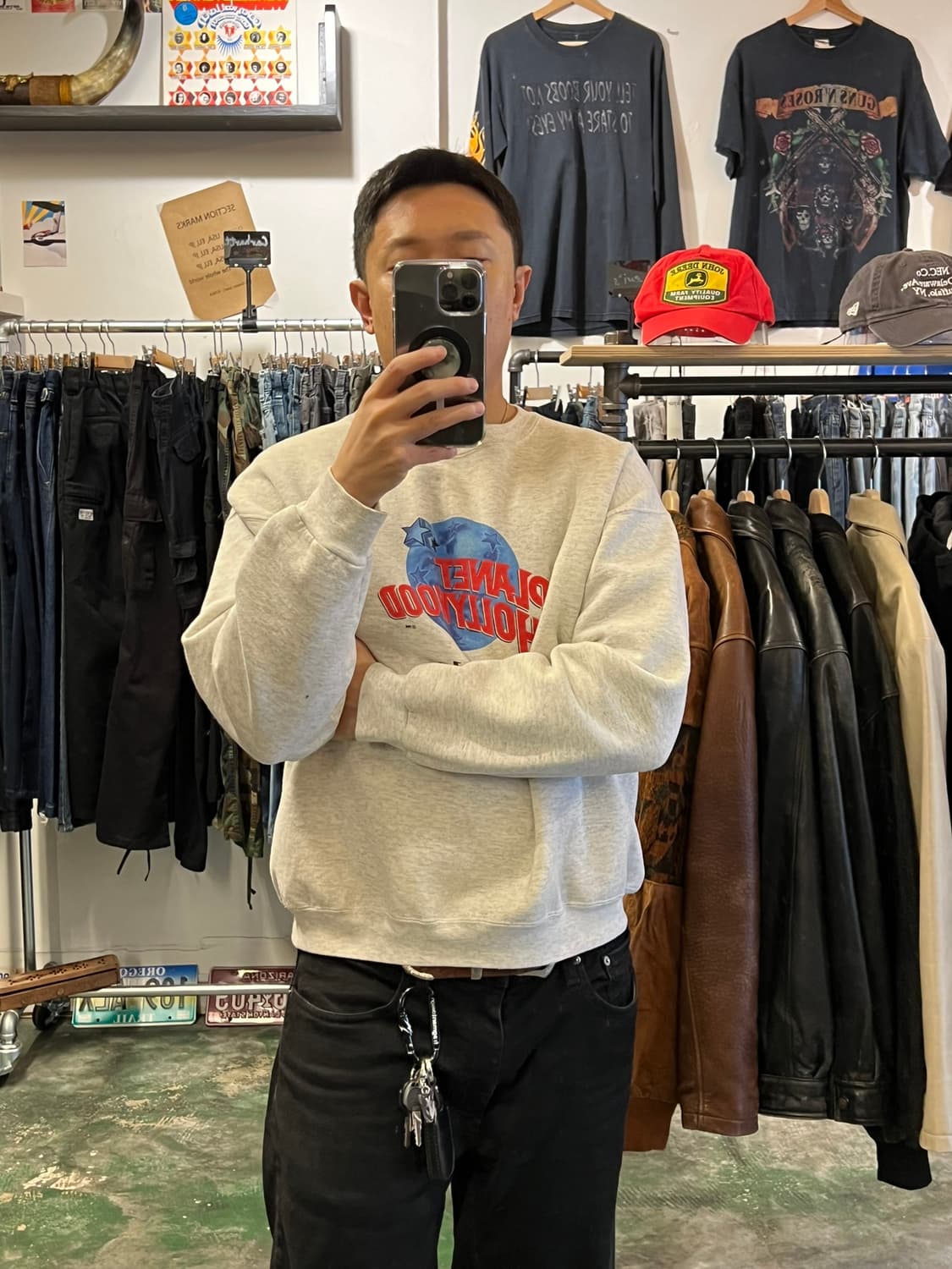 90's [XL] 플래닛할리우드 올란도 맨투맨 USA 메이드 빈티지 스웻 상품이미지2