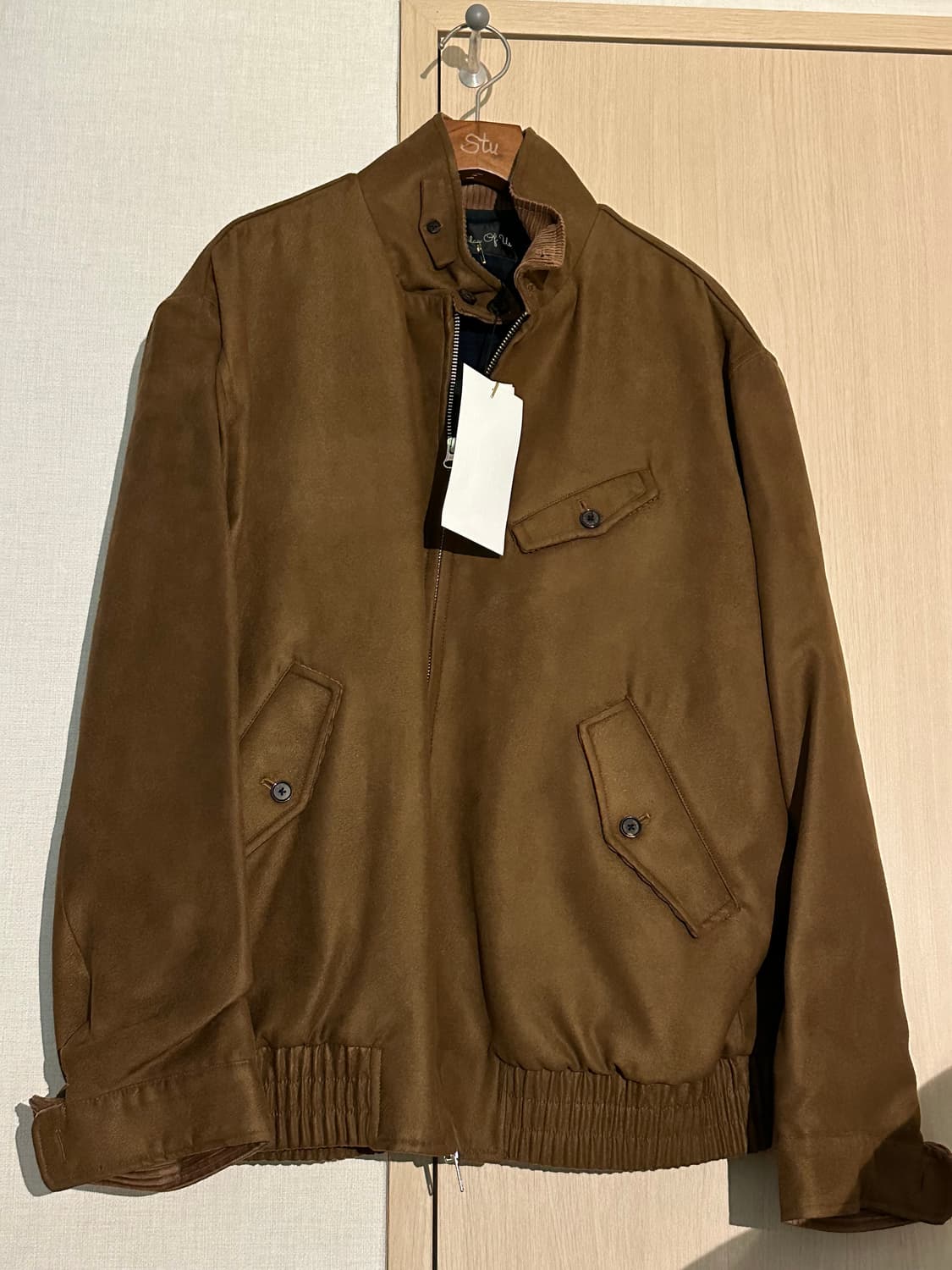 [새 상품/택o] STU - 하이넥 스웨이드 자켓 브라운 (L)  상품이미지2